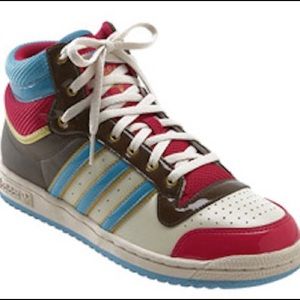 ADIDAS RETRO BLUE PINK HIGHTOP FASHION SNEAKERS